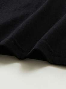 Cotton Short Sleeve T Men's Shirt With Classic Digital Pattern Print,  And Simple Design, Comfortable And Breathable, Suitable For Daily Wear - 黑色 - 查看 6