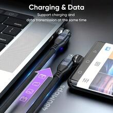 Asus 240W Fast Charging Cable For IPhone 17 Pro Max, With Dual Type-C Connectors, Supports 540° Rotation, Perfect For Gamers. The Connectors Can Be Adjusted To Any Angle, Giving Off A Stylish And Futuristic Vibe. - Black - View 6