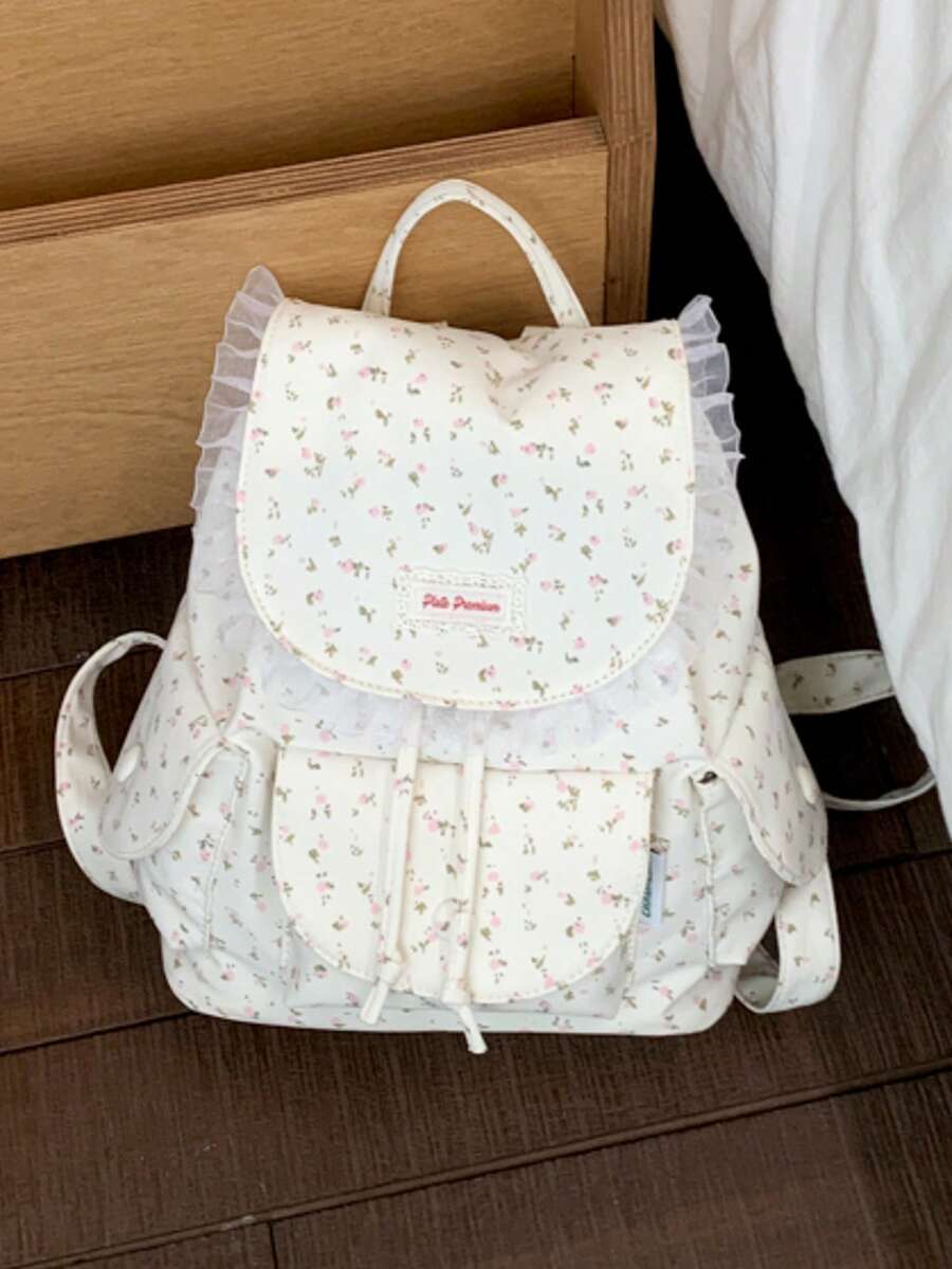LECEY Mochilas de gran capacidad, mochila de lona con estilo - Blanco - Ver 1