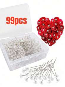 100Pcs Rhinestone Flower Stamens, Decoration For Weddings, Flowers For Valentine's Day, Suitable For Valentine's Day, Mother's Day, Graduation Season, Back To School Season, Birthday Parties And Other Flower Decorations - Multicolor - View 9