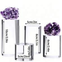 4pcs Acrylic Display Stands, Figurine Display Racks, Transparent Desktop Jewelry Perfume Display Storage Racks, Suitable For Crystal Caves, Rocks, Small Collectibles Display Blocks - one-size - View 4