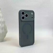 Free Shipping On 1 Item, Matte Dual-Layer Magnetic Charging  Handyhülle, 2mm Thick TPU+PC Material, 1300 Magnetic Force, Shockproof And Scratch-Resistant, Simple Solid Color, Compatible With MagSafe Magnetic Charging Interface For IPhone 12/Pro/Pro Max/13/Pro/Pro Max/14/Pro/Pro Max/15/Pro/Pro Max/16/Plus/Pro/Pro Max/17/Air/Pro/Pro Max - Grey - View 1