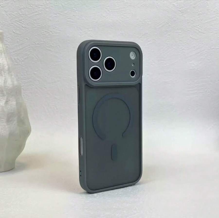 Free Shipping On 1 Item, Matte Dual-Layer Magnetic Charging Handyhülle, 2mm Thick TPU+PC Material, 1300 Magnetic Force, Shockproof And Scratch-Resistant, Simple Solid Color, Compatible With MagSafe Magnetic Charging Interface For IPhone 12/Pro/Pro Max/13/Pro/Pro Max/14/Pro/Pro Max/15/Pro/Pro Max/16/Plus/Pro/Pro Max/17/Air/Pro/Pro Max - Grey - View 1