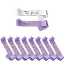 Sage Bachelorette Sash Set With Veil 11-Pack Elegant Bride & Bride Tribe Sashes For Wedding Party & Team Brid Gift Decorations Bridal Shower - Style 1 - View 18