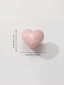 Ceramic Heart-Shaped Drawer Pull, Polished Metal Surface, Pink Heart-Shaped Cabinet Handle, Suitable For Cabinets, Furniture And Shoe Cabinets - Multicolor - View 7