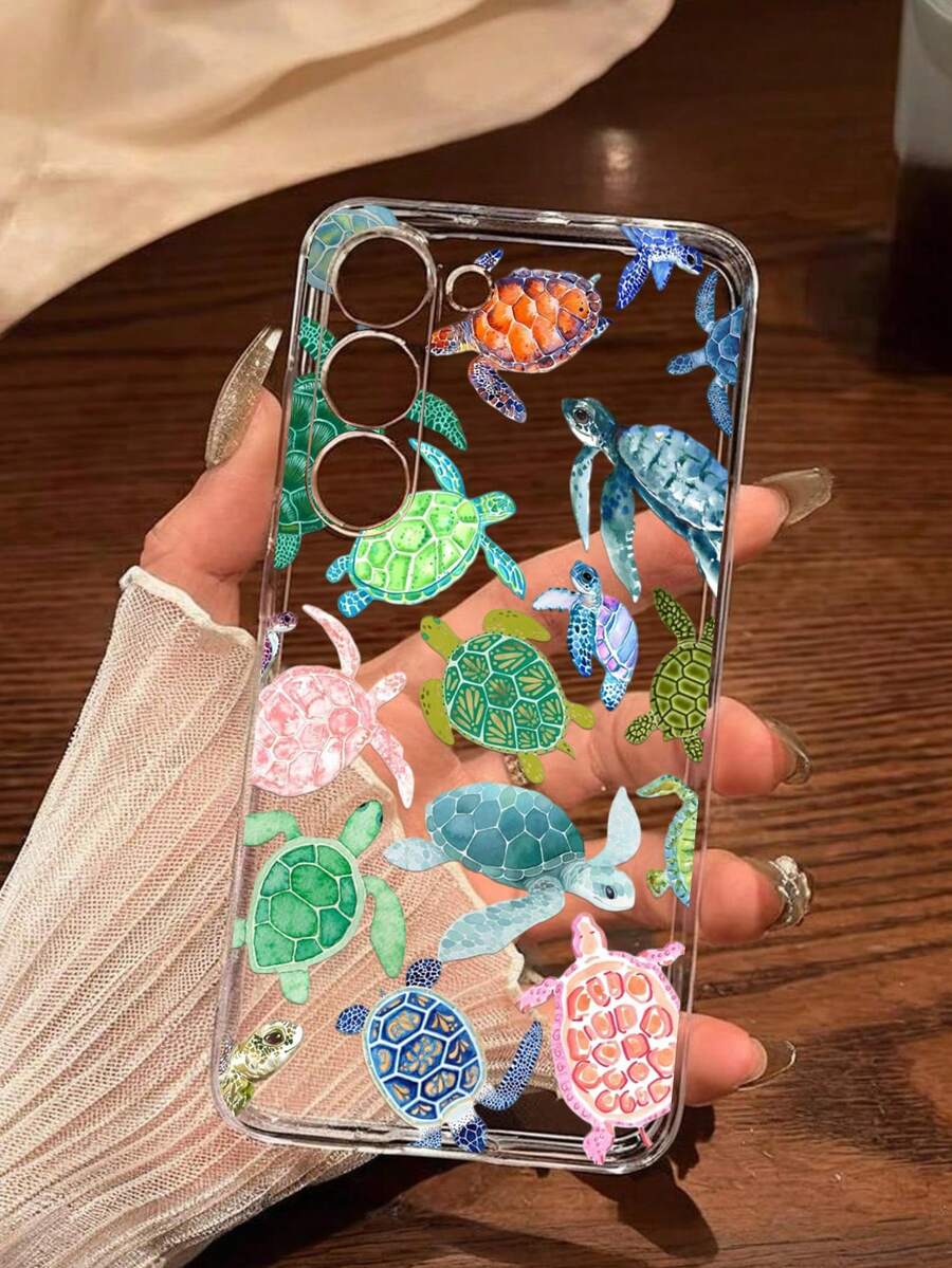 1件時尚彩色小烏龜軟手機殼保護套，適用於 Honor Galaxy A04e/12/A13/A14/A34/A50/A52/A53/A54/S21/S22/S23/S24/S25/S25Ultra/S25FE/S26/S26 PLUS/S26 ULTRA/S26 EDGE/ 6A/7A/8A/ 12T/13T/15T/15 TPRO，[國際版非本地版] - 無色 - 查看 1