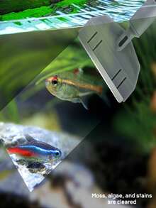 Perlengkapan Pembersih Akuarium, Sikat Akuarium, Alat Pembersih Akuarium 5-in-1, Jaring Ikan, Pengikis Alga - Lurus - View 8