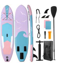 Stand Up Paddling Board 305cm Adults Inflatable Stand Up Paddle With All Accessories, For All Skill Levels, 200kg Load Capacity For 2 People - 淡紫色 - 查看 2