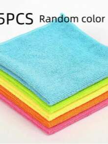 5/15/20pcs Random Color Super Soft Microfiber Cleaning Cloths, 25*25cm, Absorbent Cleaning Rags, Suitable For Kitchen, Glass, Home Use - Kitchen, Bathroom, Household - Multicolor - View 13