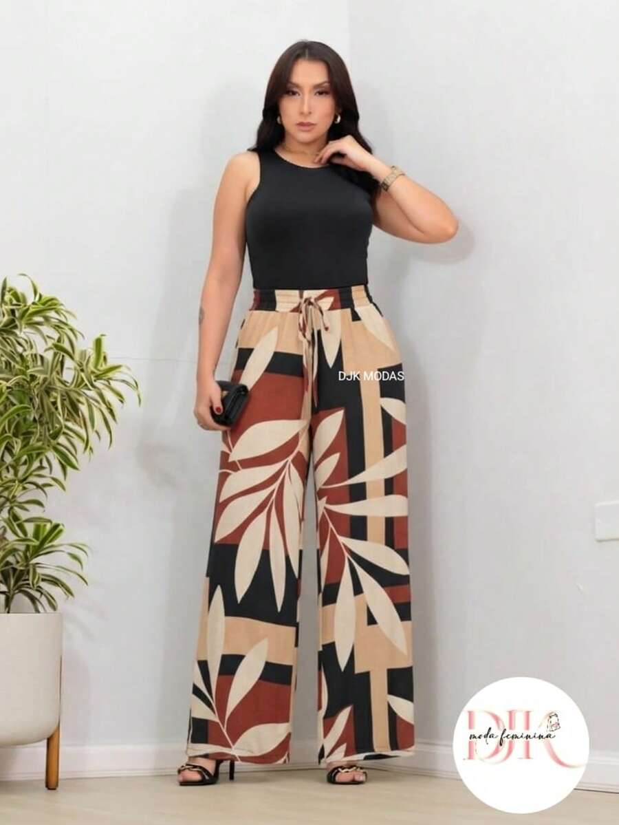 Wide-Leg Pants In DUNA Fabric, Unlined, Woven Fabric WITHOUT Elastane, With Pockets (Size Chart Available) - chapa tricolor - Ver 1