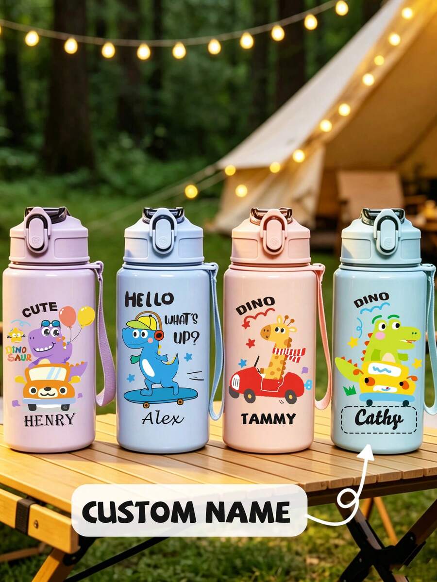 1PC 500ml Personalized Minimalist Cartoon Animal Pattern - Customizable ...
