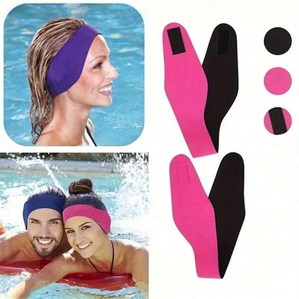 1pc Adjustable Ear Cover Swim Cap Headband, Made Of Waterproof Neoprene Material, Effectively Prevents Water From Entering Ears, Suitable For Swimming Lessons, Water Sports, Fitness And Bathing, Pool Accessory