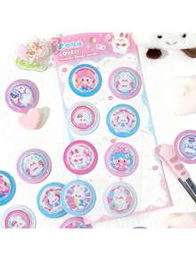 Highly Attractive Creative Badge Series Stickers, Decorative 3D Glitter Stickers For Kids Pencil Box, Phone Case DIY - Multicolor - View 11
