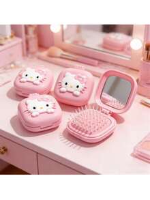 [Authorized] SANRIO Mini Foldable Portable Comb With Mirror - Lightweight Travel Comb And Makeup Mirror Integrated Scalp Massage Brush, Essential Gift For Outdoor Camping (Self-Assembly Required) - A - View 8