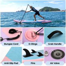 Stand Up Paddling Board 305cm Adults Inflatable Stand Up Paddle With All Accessories, For All Skill Levels, 200kg Load Capacity For 2 People - 淡紫色 - 查看 5