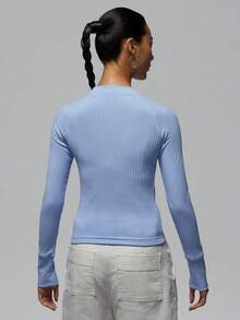 Jordan 女款 AS W J FLT LS 長袖針織無領 T-Shirt TIO9717-422 - 藍色 - 查看 2
