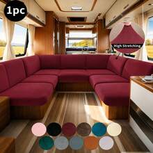 Travel Camper Special Milk Silk Sofa Slipcover 1Pc, Multi Color All Season Dustproof Stain Resistant Anti-Scratch Couch Cover Machine Washable For RV Living Room Bedroom - Multicolor - View 2
