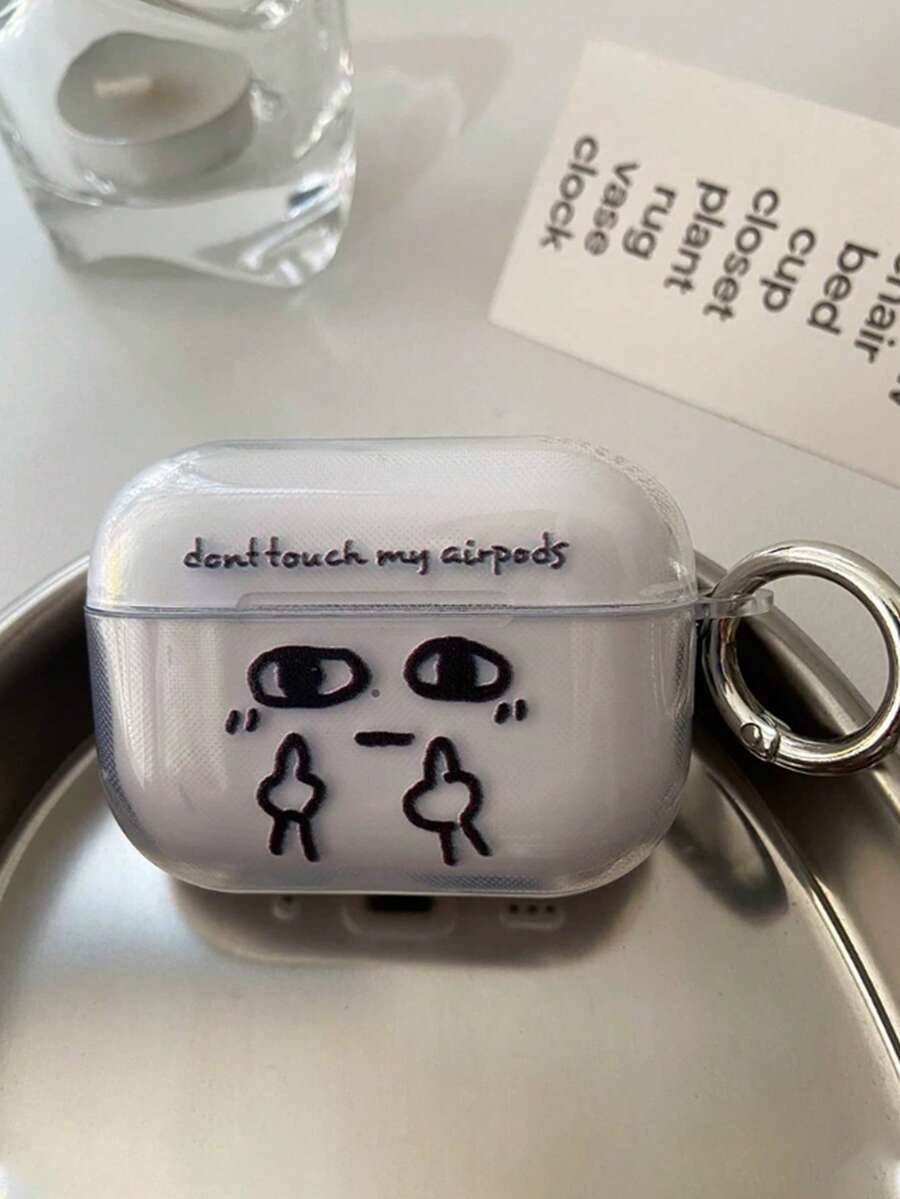 1pc Funny Expression TPU Apple Protective Case - Bluetooth Earphone Protective Case - Compatible With AirPods Pro/Pro2/Pro3/1st Gen/2nd Gen/3rd Gen/4th Gen - Multicolor - View 1