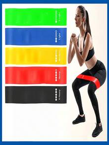 1pc/5pcs Premium Latex Resistance Bands, Suitable For Men And Women, Applicable For Hip, Glute Training And Physical Therapy, Provides 5 Different Tension Levels - Multicolor - View 4