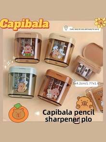 6 Buah Rautan Pensil Manual Bergambar Kartun, Desain Kartun Estetik Tinggi, Warna dan Gaya Acak, Desain Lubang Ganda, Cocok untuk Kembali ke Sekolah, Hari Pertama Sekolah - MultiWarna - View 4