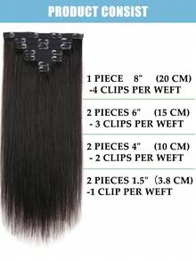 JIAMEISI Clip In Hair Extensions Real Human Hair, Remy Human Hair Extensions Double Weft With Lace 70g 7pcs, Natural Straight Clip Ins For Women,#1B Nature Black - S1B - View 5