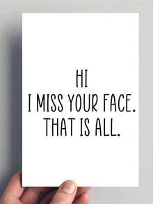 OBOVAY 1pc Humorous "I Miss Your Face" Greeting Card With Envelope, 5x7 Inch, Multi-Purpose Card For Birthday, Friendship Day, Because I Like You, Suitable For Friends, Spouse, Family - Funny Message For Any Recipient, Birthday Card | Humorous Design | Quality - A - View 6