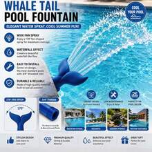 Walschwanz-Poolbrunnen, eleganter fächerförmiger Wassersprühstrahl, schnelle Kühlung, geeignet für Pool, Terrasse, Teich, Garten-Wasserspiel, Party-Pool-Dekoration, modische Wasserspiel-Anzeige, unverzichtbar für Sommer-Poolparty-Atmosphäre - Fischschwanz-Düse - Übersicht 1