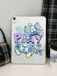 1件 TPU 軟殼貓咪遊戲機圖案平板保護殼，兼容 iPad Mini1/2/3/Mini4/Mini5/Mini6/Mini7/Air/Air2/9.7/10.2/10.5/Air4/Air5/10.9/Pro 11-Inch/10th Gen/Air 11-In.(M2)-2024/Pro11-In.(M4)-2024/Air 11-Inch (M3) 2025/Pad (A16) 11 Inch 11th Generation 2025/Air 8(M4)2026(11-Inch) 及 A7/A8 機型，輕量超薄透明單殼，可愛個性創意趣味款，無筆槽，不含筆 - 彩色 - 查看 3
