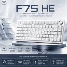 AULA Teclado F75HE 75% con múltiples conexiones, interruptores mecánicos de efecto Hall con respuesta rápida y anti-ghosting completo, diseño de teclas silenciosas con teclas PBT, tamaño compacto adecuado para usuarios de juegos y oficina - Ver 3