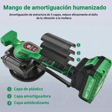 Vibrador Nivelador de Azulejos Inalámbrico Shawty para Suelos y Paredes con 2 Baterías de 20V - Verde - Ver 5