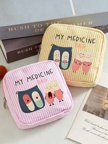 Bolsa de viaje portátil a rayas para pastillas, bolsa de almacenamiento de pastillas de viaje, bolsa de medicina para camping, bolsa de medicina pequeña de tela multifuncional, bolsa de cosméticos simple, bolsa de medicina para exteriores y hogar, bolsa de aseo, adecuada para medicina, cosméticos, lápiz labial y artículos pequeños diarios, regalo de cumpleaños único, regalo de vacaciones, regalo de fiesta, regalo de vacaciones, regalo de vuelta a la escuela, regalo para el maestro - Multicolor - Ver 5