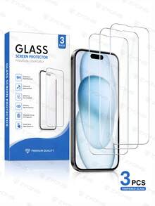 ZYONS 3片裝防摔鋼化玻璃螢幕保護貼，相容 iPhone 18 Pro Max/18 Pro、17、16、15、14、13、12、11、Xr、Xs、X、7、8，手機螢幕保護貼，日常保護必備，適用辦公室、居家，手機配件，防水鋼化玻璃，防震、防摔、防刮 - 無色 - 查看 40