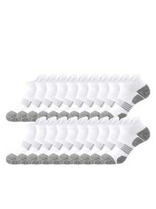 1/3/5/10/20 pares de calcetines cortos cómodos para hombre con base gris + combinación de negro y blanco, adecuados para varios tipos de zapatos y ocasiones, deportes al aire libre, deportes de interior, correr y caminar - Multicolor - Ver 16