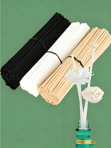 50 Buah Stik Diffuser Aromaterapi, Stik Diffuser Aroma Serat Minyak Esensial untuk Rumah, Kantor, Hotel Spa 20cm X 3mm (Warna Alami, Hitam) - Beraneka warna - View 2
