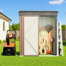 Outdoor Tool Shed, Storage Hut, Patio/Garden Tool Storage Cabinet, Household/Outdoor Waterproof And Rustproof Farm Implement And Miscellaneous Item Storage Cabinet. - Brown - View 7