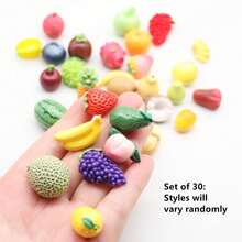 50/20/5pcs Realistic Fruit & Vegetable Models, Mini Fruit Models, Resin Fruit Models, Lifelike Effect, Mini Food & Vegetable Decor, Mini Food Basket, Mini Kitchen Mini House Store, Outdoor Garden Decor, Garden Decoration - A - View 3