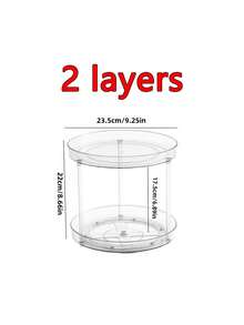 1pc Transparent Plastic Rotating Storage Basket, Multi-Functional Storage Tray, Suitable For Bathroom, Kitchen Cabinet, Spice Rack, Non-Slip 360° Rotating Tray, Used For Kitchen Storage Organization, Desktop Decoration, Also As A Holiday Gift - Multicolor - View 10