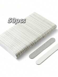 50pcs Professional Straight Wooden Nail Files, Thin Design For Manicure, Disposable, Clean And Economical - Grey - View 8