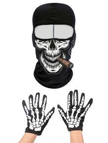1/2/3pcs Unisex Skull Funny Face Mask, Balaclava Hat, Neck Gaiter, Suitable For Daily Riding, Party, Outdoor Activities, All Seasons,Summer,Beach,Holiday - Style a - View 17