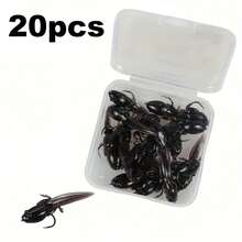 10/20pcs Boxed Bionic Tadpole Lures, Floating Soft Bait With Reinforced Single Hook Design, Highly Realistic And Durable, With Barbed Hook, Suitable For Stream Freshwater And Saltwater Fly Fishing, Ideal For Carp, Catfish, Bass - Black - View 8