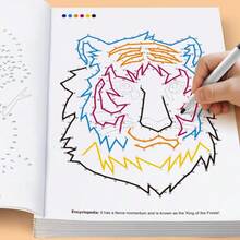 1pc Children's Magic Line Focus & Attention Training Maze Connect-The-Dots Introductory Thinking & Intelligence Development Educational Challenge Game, Pre-Writing Practice Workbook With Common Vocabulary, Suitable For Kindergarten And Children Aged 3+ - Multicolor - View 3