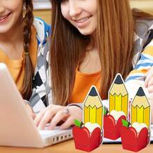 1/3/5/10pcs Red Apple Shaped Pencil Gift Boxes With Pencil Cards - Gift Boxes, Empty Party Favor Boxes Suitable For Back-To-School, Teacher Gifts, Candy & Treats, Party Decorations, Favors, Showers, Weddings, Graduation - Multicolor - View 4