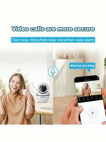 WJG Baby Monitor, 1290P HD Video Baby Monitor With Camera And Audio, 2.4GHzCamera With Night , Motion Detection For Baby And Pet, Cloud - White - View 4