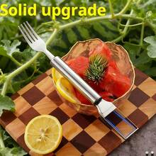 1/2件裝西瓜切片工具 西瓜叉 雙頭家用廚房餐具 家庭西瓜食用叉 雙用途廚房工具 西瓜專用裝置 不鏽鋼防鏽多功能 - 彩色 - 查看 10