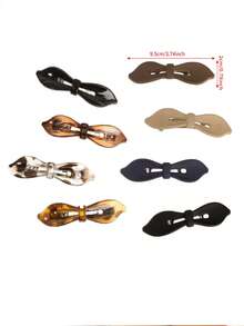 1pc Minimalist Spring Clip Bow, Non-Slip Acrylic Hair Clip, Suitable For Half-Up Hairstyle, Beach Travel And Daily Hair Accessories - Multicolor - View 4