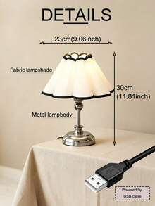 1pc USB Powered Silver Premium Minimalist Desk Lamp, Modern Ins Style Retro Creative Decorative Night Light, Suitable For Bedroom Bedside Lamp And Room Desktop Decoration - Silver - View 10