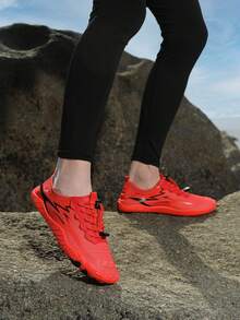 Zapatos de agua universales para senderismo en arroyos, vadeo, yoga, fitness, pesca, surf, natación, playa, buceo en arena, senderismo, zapatos casuales, de secado rápido, cómodos, transpirables, ligeros, de moda, para hombres y mujeres - Rojo - Ver 6