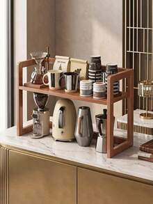 1-Piece, 3-Tier Height-Adjustable Shelving Unit Modern Minimalist Design, Sturdy And Durable Construction Space-Saving Storage Solution For Kitchens, Cups, Offices, Books, Or Dorm Plant Displays Standing Upright For Practicality And Aesthetic Appeal - Multicolor - View 3