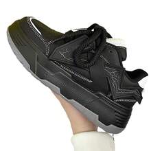 Thick-Soled Height-Increasing Couple's Sneakers, Sports Shoes, Casual Running Shoes For Students - 019 Black - View 5