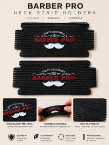 2pcs Reusable Non-Slip Neck Paper Clips, Suitable For Hairdressing, Salon And Barber Shop Supplies - Black - View 1